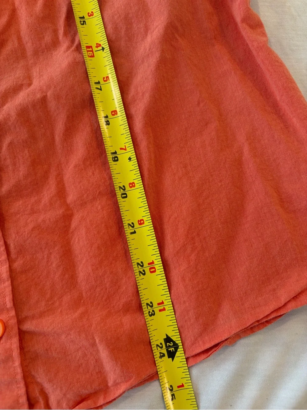 Patagonia Brookgreen Sleeveless Top Peach Orange Organic Cotton Button Up S - Picture 5 of 5